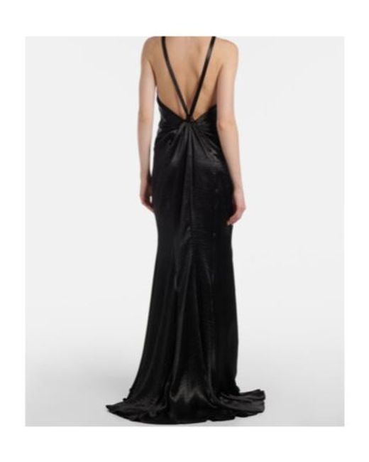 Safiyaa Black Asli Satin Gown