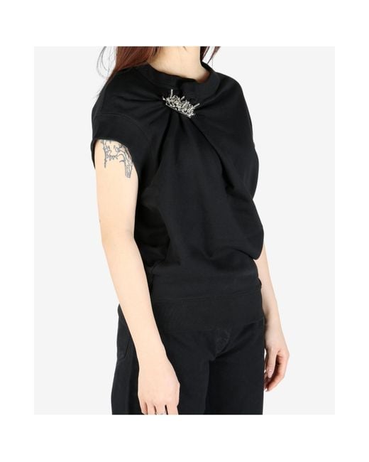 Dries Van Noten Black Embellished Sleeveless Ribbed Top