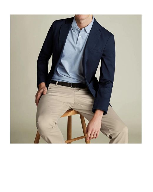 Boss Blue Single-Breasted Suit Jacket for men