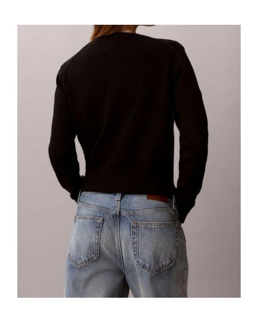 Calvin Klein Blue Logo-Embroidered Sweater