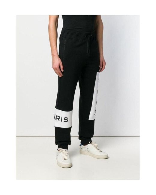 Givenchy Black Logo Stitching Embroidery Sweatpants for men