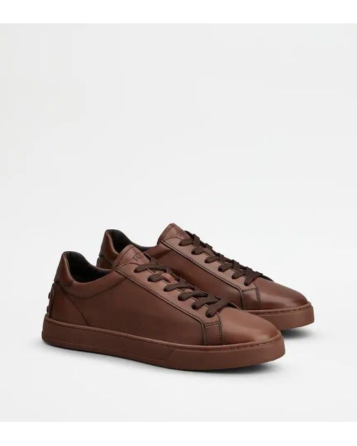 Tod's Brown Leather Sneakers for men