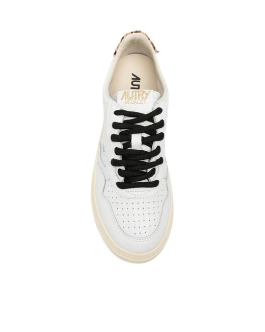 Autry White Medalist Low-Top Sneakers