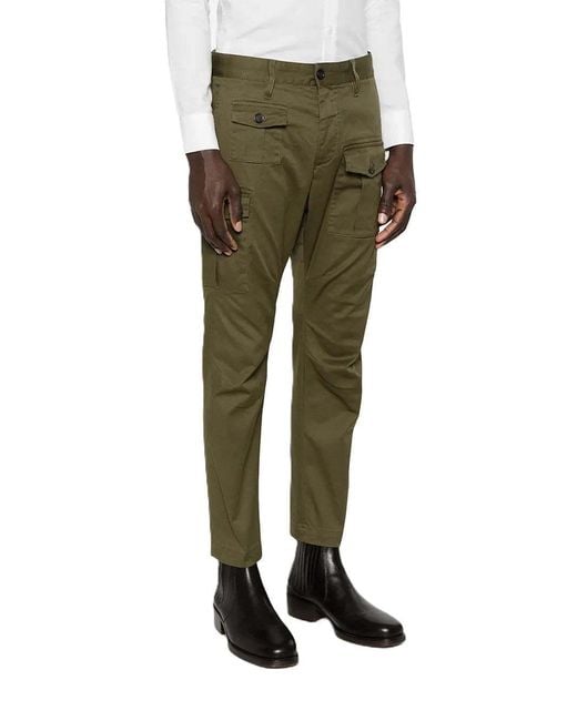 DSquared² Green Slim Cargo Pants for men