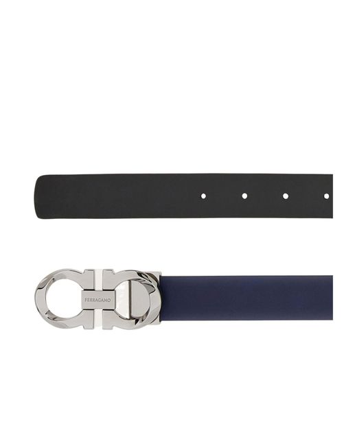 Ferragamo White Gancini Double-Sided Twisted Belt for men