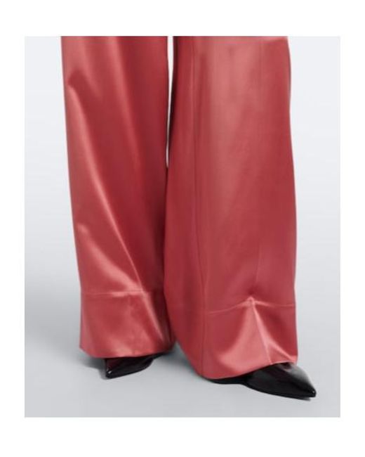 Joseph Pink Dijon Silk Satin Wide-Leg Pants
