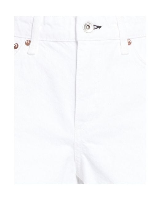 Rag & Bone White Plain Colour Denim Shorts