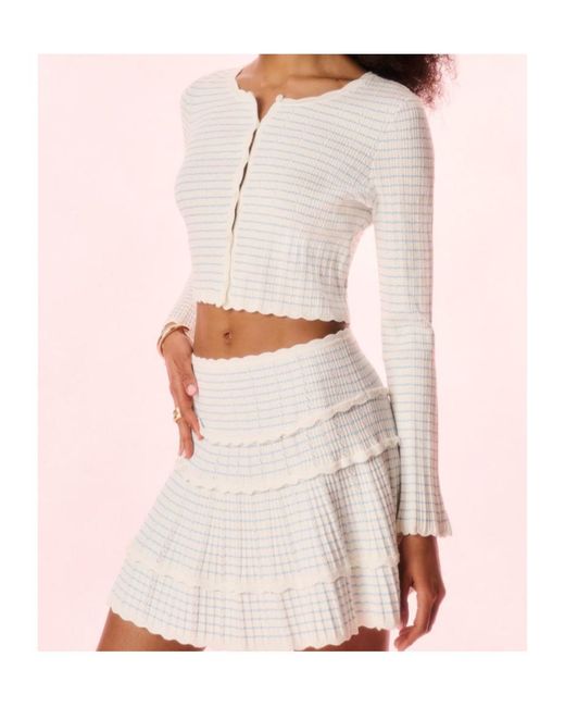 LoveShackFancy White Media Cropped Cardigan