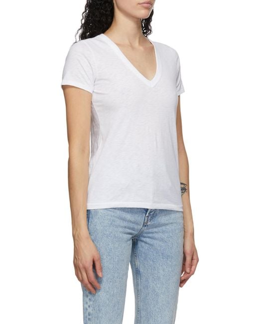Rag & Bone White V-Neck T-Shirt
