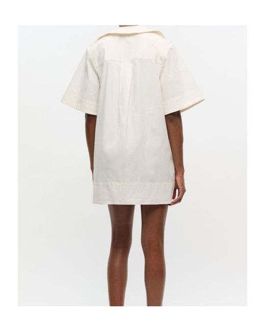 Ganni White Laced Belted Mini Dress