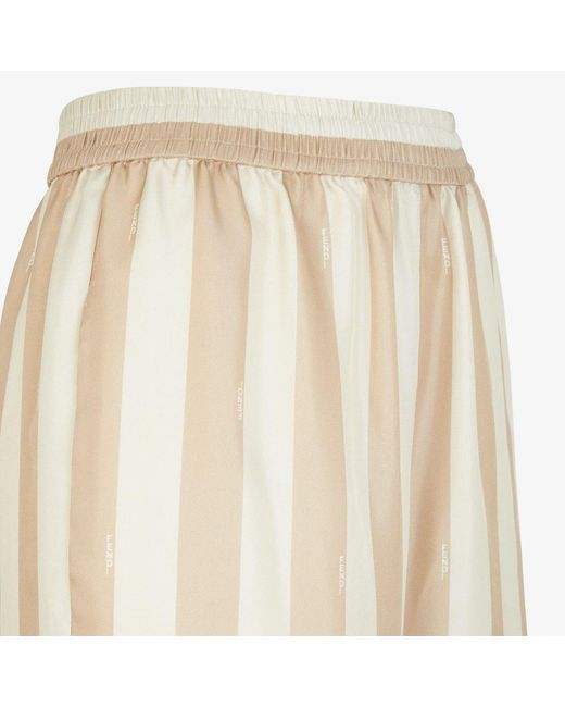 Fendi Natural Striped Wide-Leg Pants
