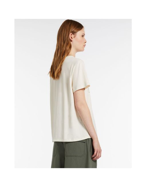 Weekend by Maxmara White T-Shirt With Round Neck And Short Sleeves