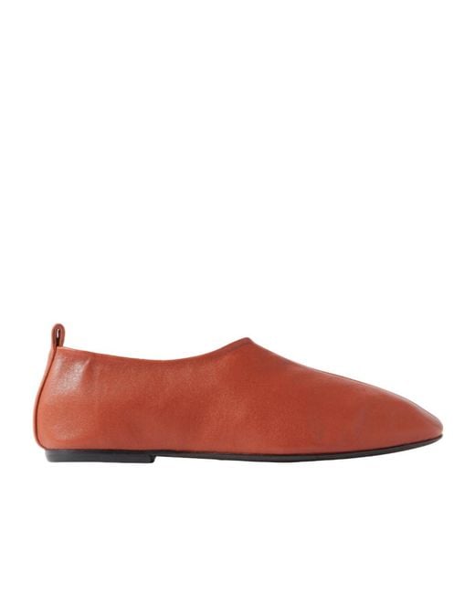 Dries Van Noten Red Leather Flats
