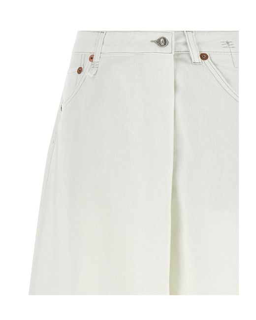 R13 White Belt Loop Jeans