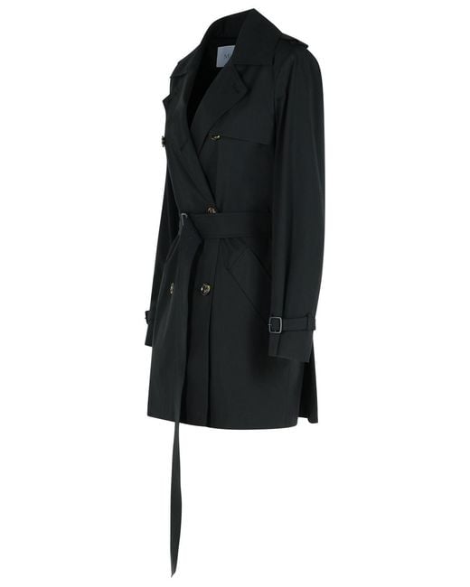 Max Mara Black 'Landa' Cotton Trench Coat