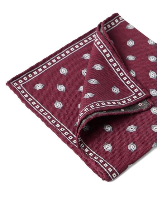 Brunello Cucinelli Purple Silk Pocket Square for men