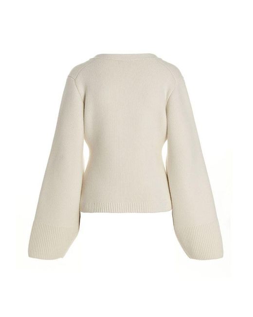 Khaite Natural The Scarlet Knitted Cardigan
