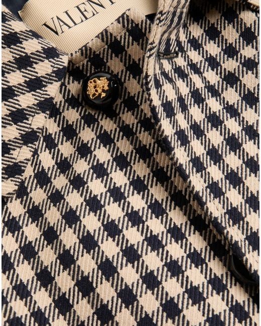 Valentino Brown Checked Single-Breasted Coat for men