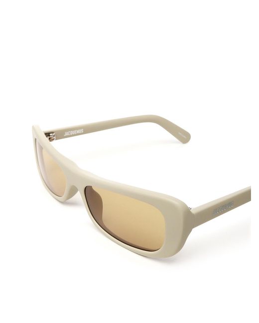 Jacquemus Metallic X Linda Farrow Capri Rectangle Frame Sunglasses for men