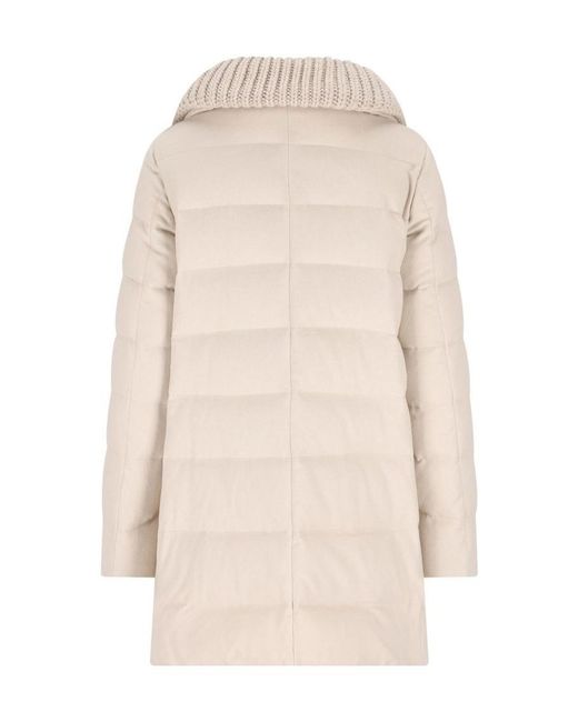 Herno Natural Long-Sleeved Zip-Up Padded Coat