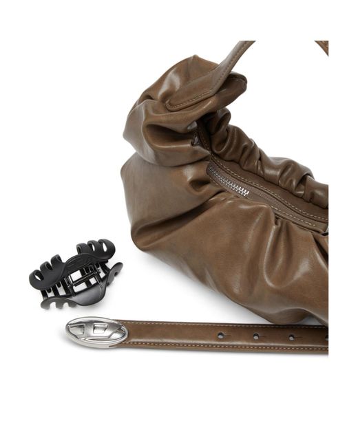 DIESEL Brown Grab-D S Hobo Bag