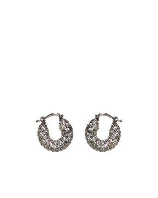 Jil Sander Metallic Embellished Hoop Earrings