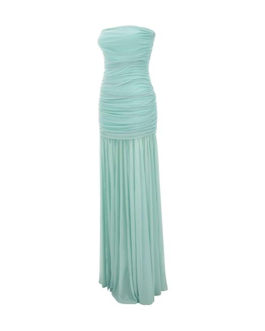 retroféte Green Retrofete Ruched Strapless Dresses
