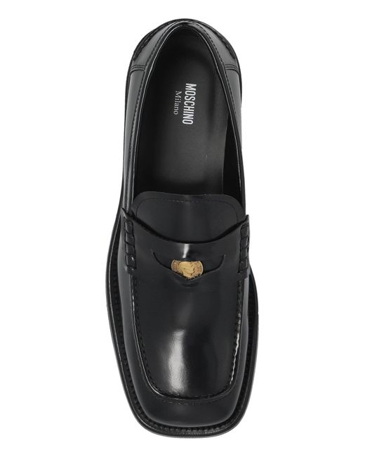 Moschino Black Square Toe Loafers for men