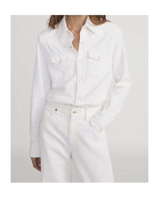 FRAME White Long Sleeved Buttoned Shirt