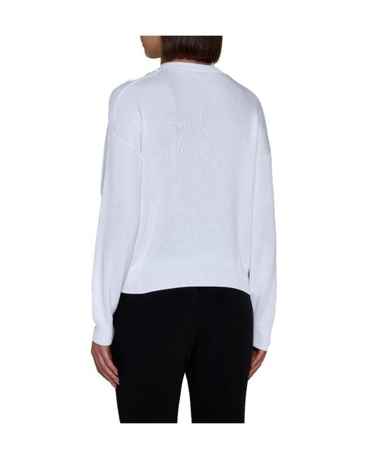 Brunello Cucinelli White Crewneck Knitted Jumper