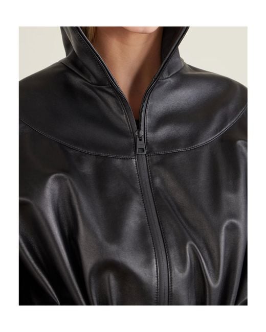 Givenchy Black Gathered Leather Jacket
