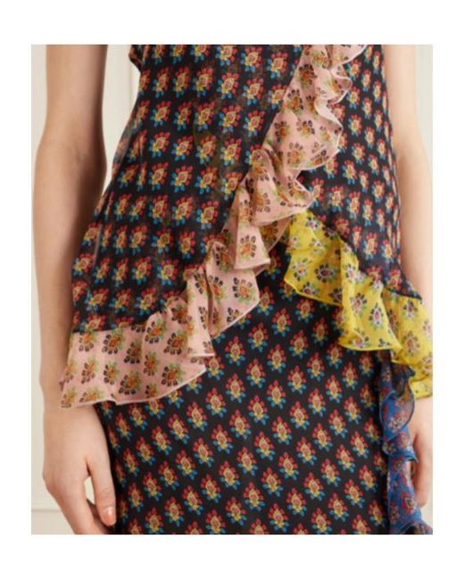 Etro Brown One-Shoulder Ruffled Shirt