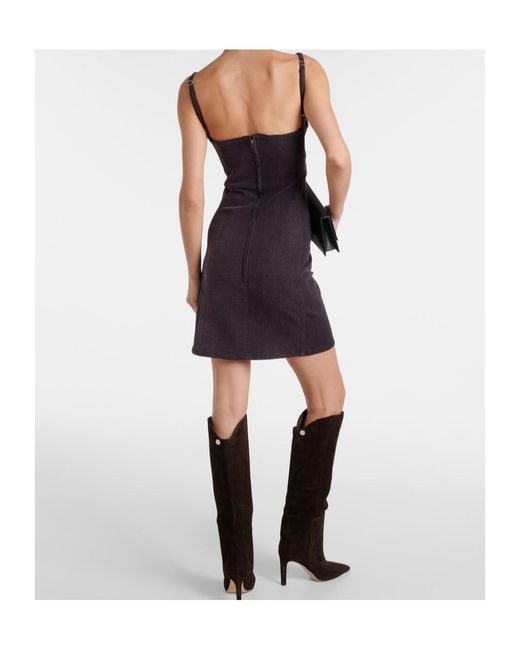 Y. Project Black Ruffled Denim Minidress