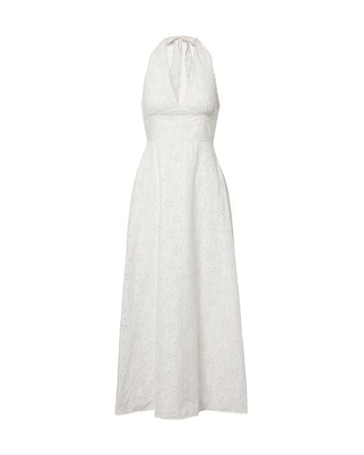 Posse White Salma Embroidered Halterneck Dress