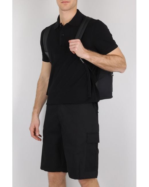 KENZO Black Logo Patch Knee-Length Cargo Shorts for men