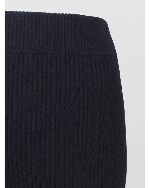 Chloé Blue Ribbed Knitted Flared Casual Pants