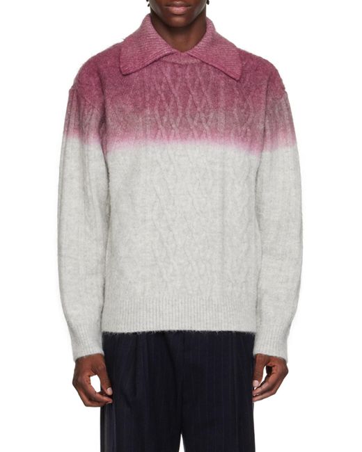 Adererror Gray Gradient Knitted Sweater for men