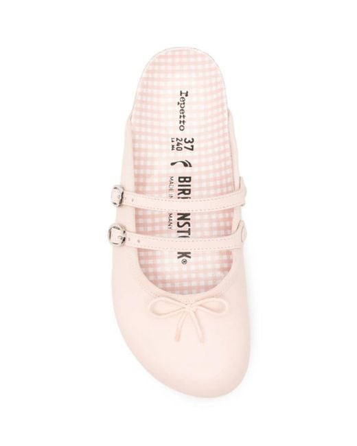 Repetto White X Birkenstock Round-Toe Mules