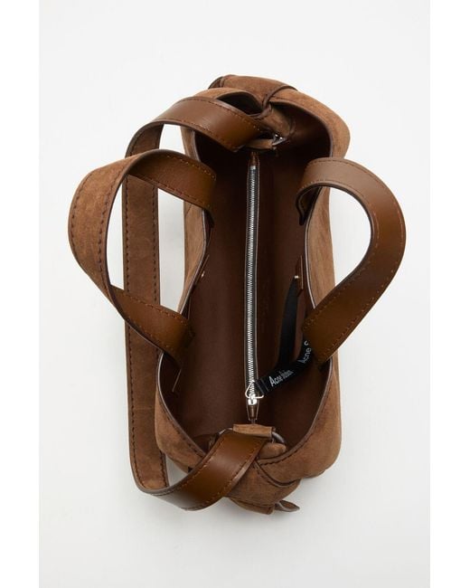 Acne Brown Musubi Logo Embossed Tote Bag