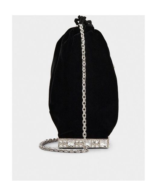 Roger Vivier Black Embellished Drawstring Mini Bucket Bag