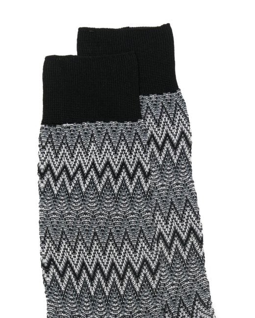 Missoni Black Zigzag-Pattern Socks for men