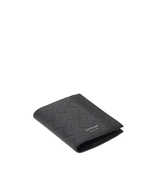 Ferragamo Gray Ferragamo Eyewear Monogram Card Holder Wallet for men