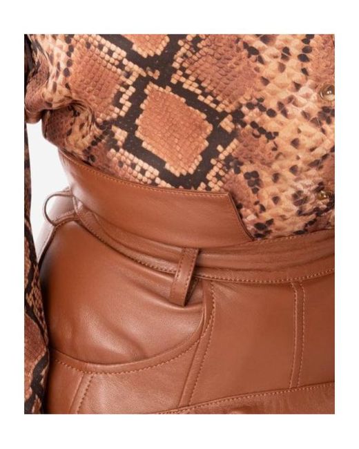 Zimmermann Brown Hypnotic Leather Ruffled Miniskirt