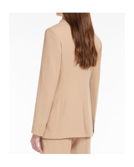 Max Mara Natural Single-Breasted Wool Blazer