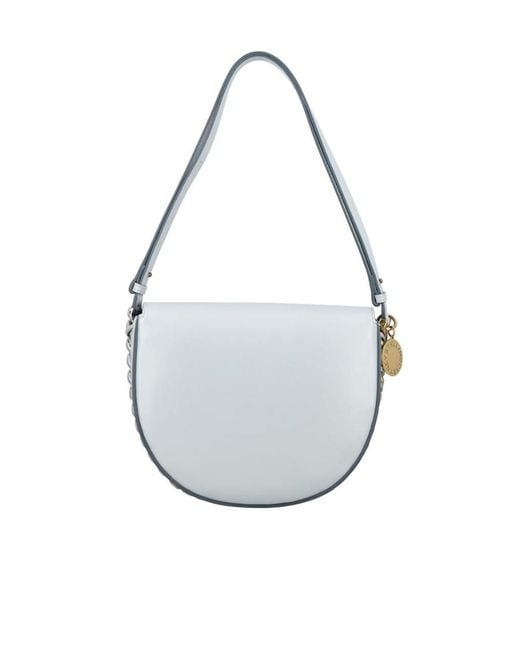 Stella McCartney Gray Frayme Medium Flap Shoulder Bag