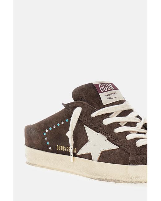 Golden Goose Deluxe Brand Brown Embellished Slip-On Sneakers