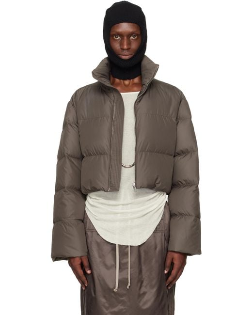 Moncler Brown Moncler Rick Owens Cropped Cyclopic Jacket for men