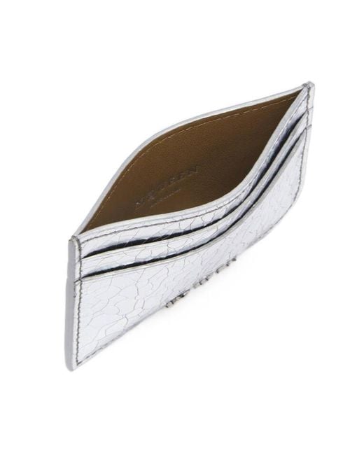 McQueen White Logo Lettering Card Holder