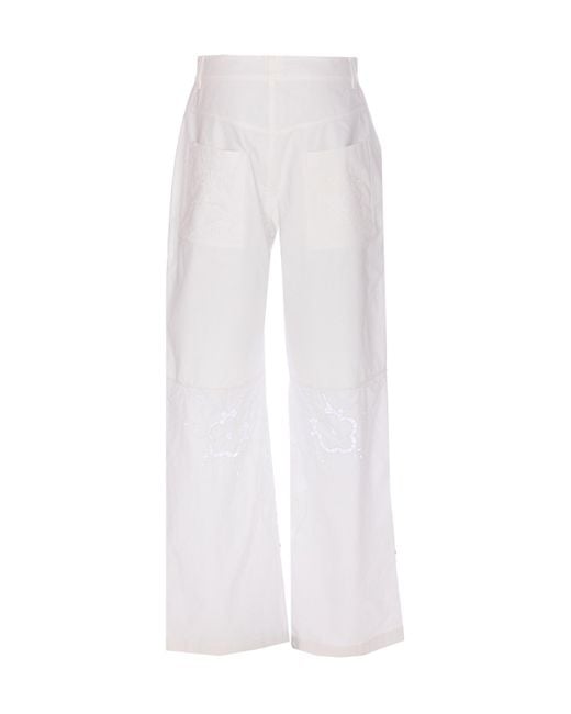 MARINE SERRE White Belt Loops Slacks