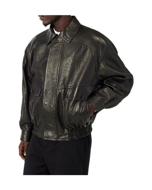 Saint Laurent Black Leather Jacket for men